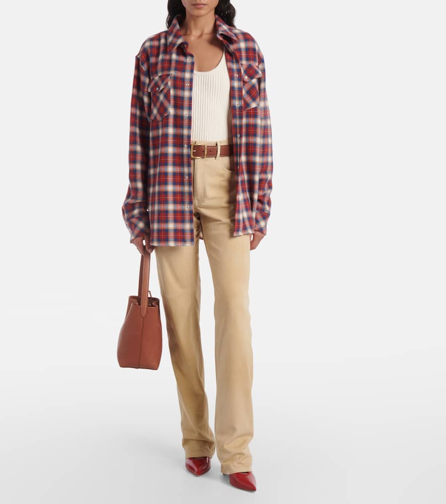 Scottie low-rise leather straight pants