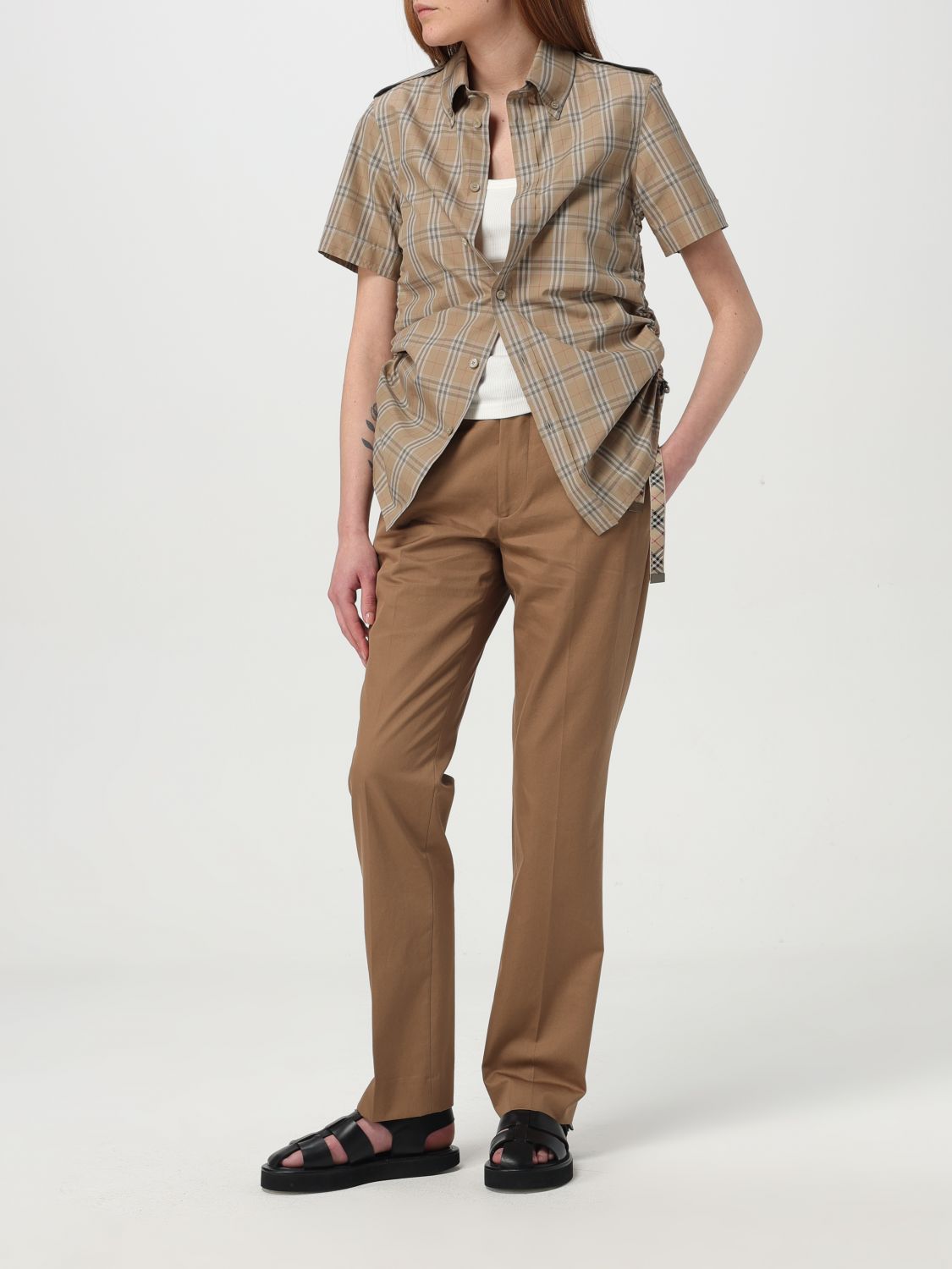 Pants BURBERRY Woman color Beige