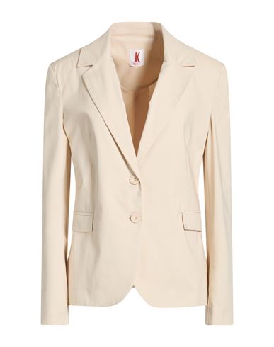 Woman Blazer Ivory Size 8 Cotton, Nylon, Elastane
