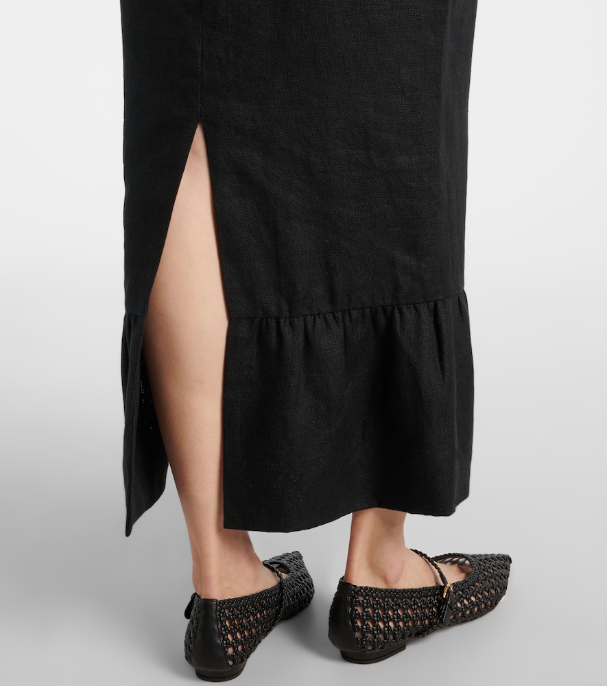Matilda tiered linen pencil skirt
