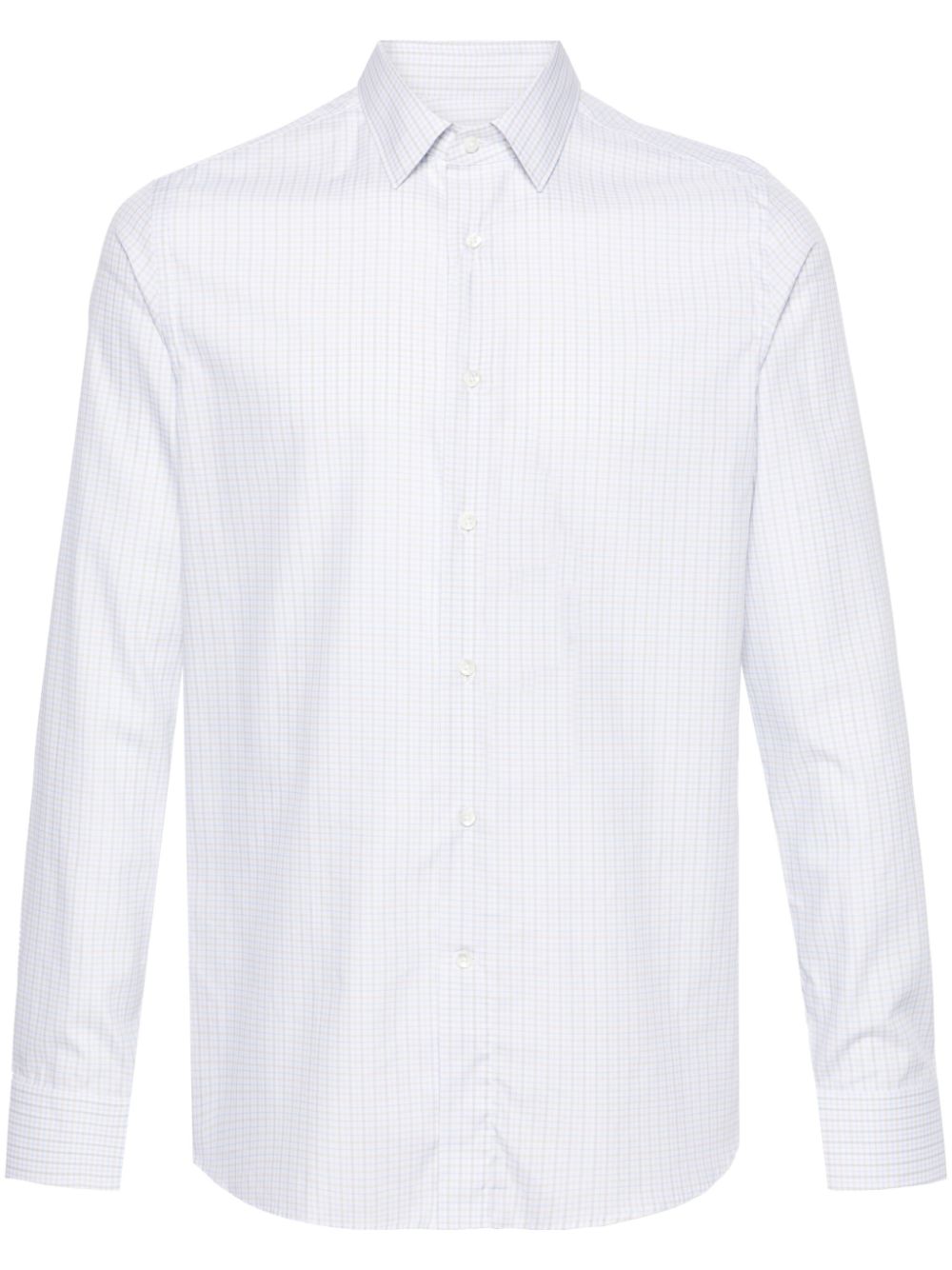 Checked cotton shirt - White
