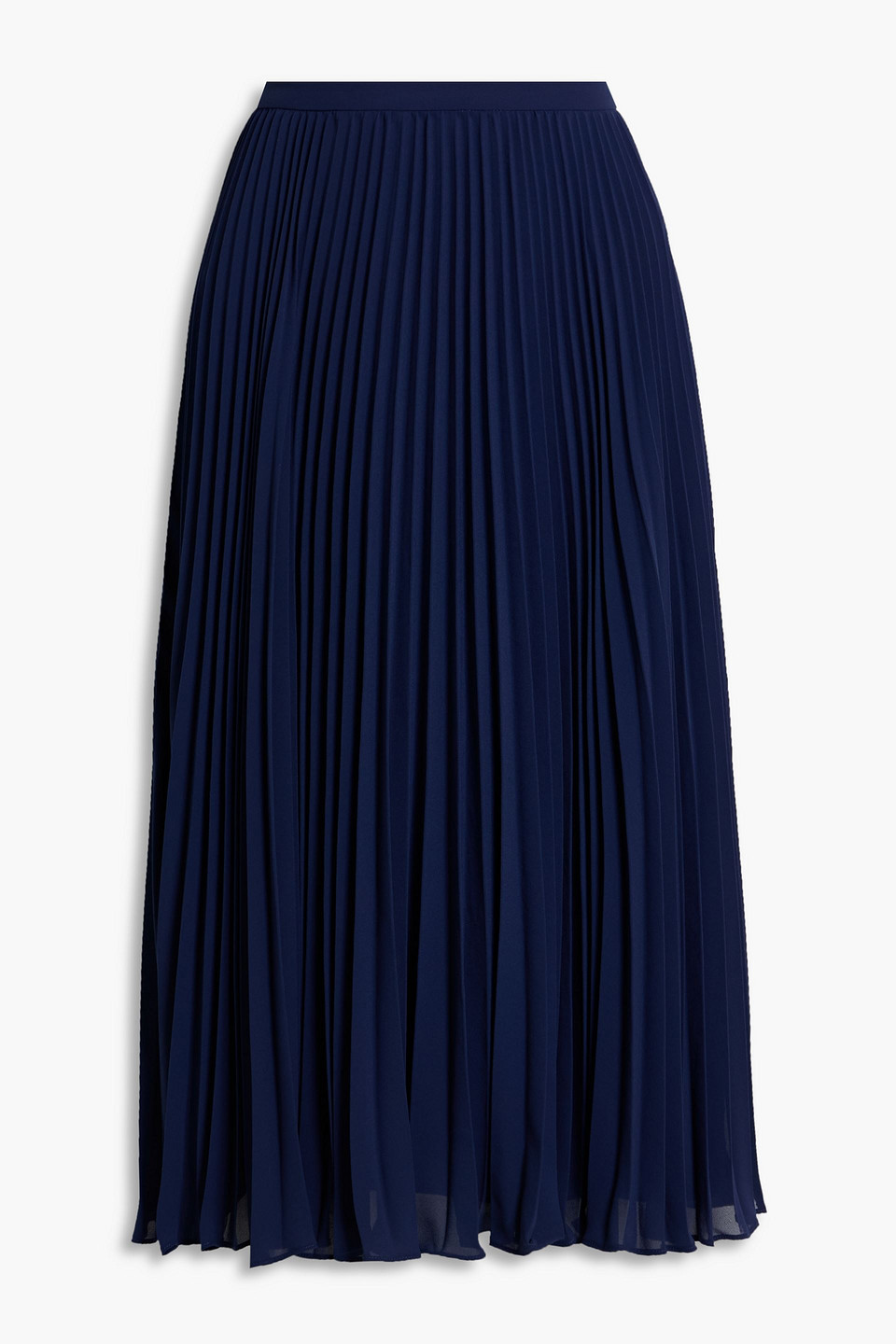 Pleated chiffon midi skirt - Blue - US 6
