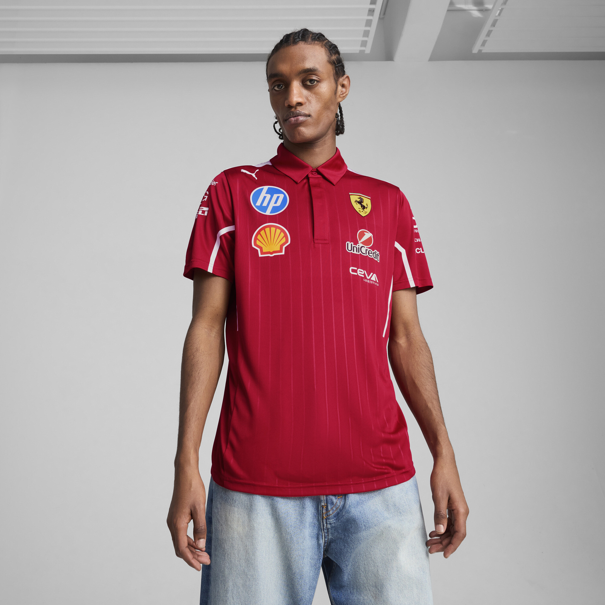 PUMA Scuderia Ferrari Team Men's Motorsport Polo Shirt in Red