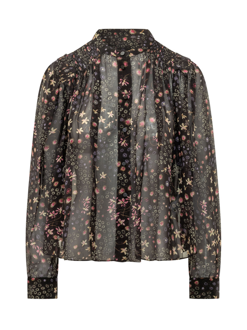 Black Relaxed Floral Shirt