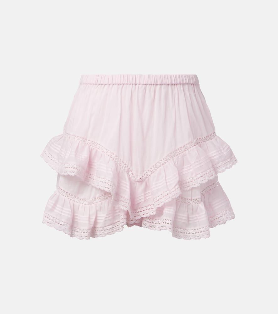 Geana lace-trimmed cotton shorts