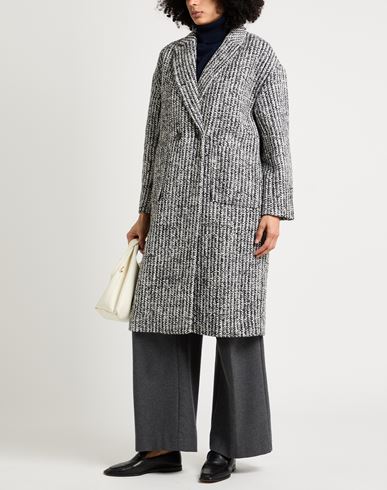Woman Coat Black Size 0 Wool, Cotton, Acrylic, Synthetic fibers, Polyester