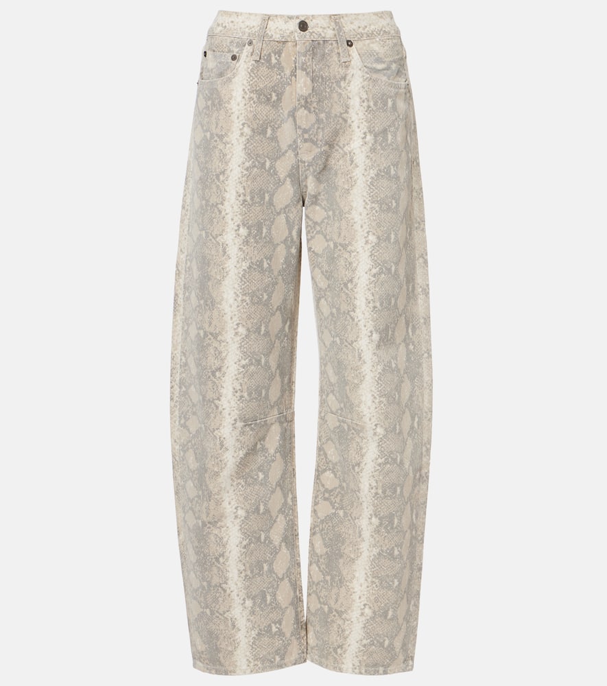 Miro snake-print barrel-leg jeans