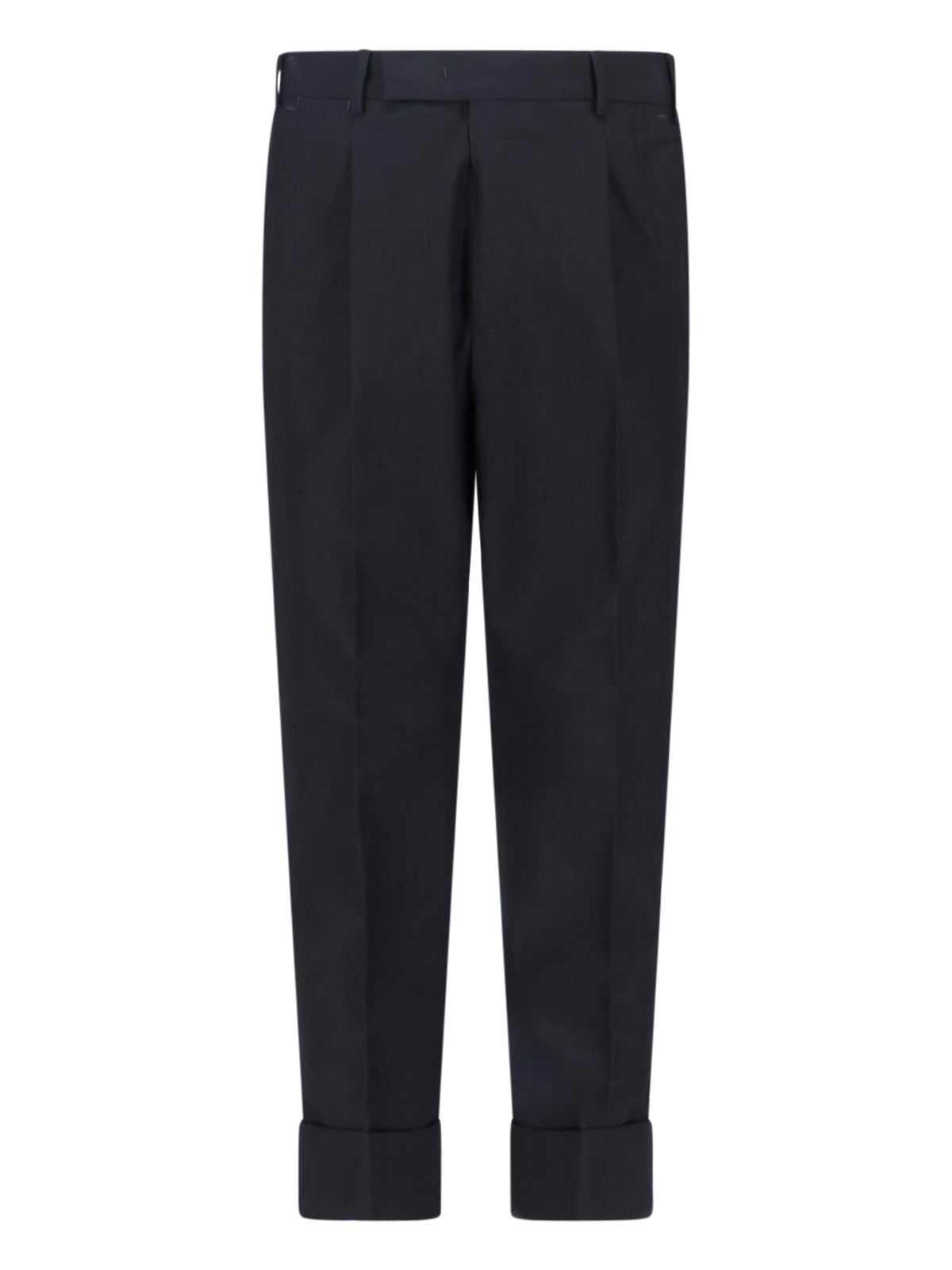 Men's Tailored Trousers in Cotton-Virgin Wool Blend
