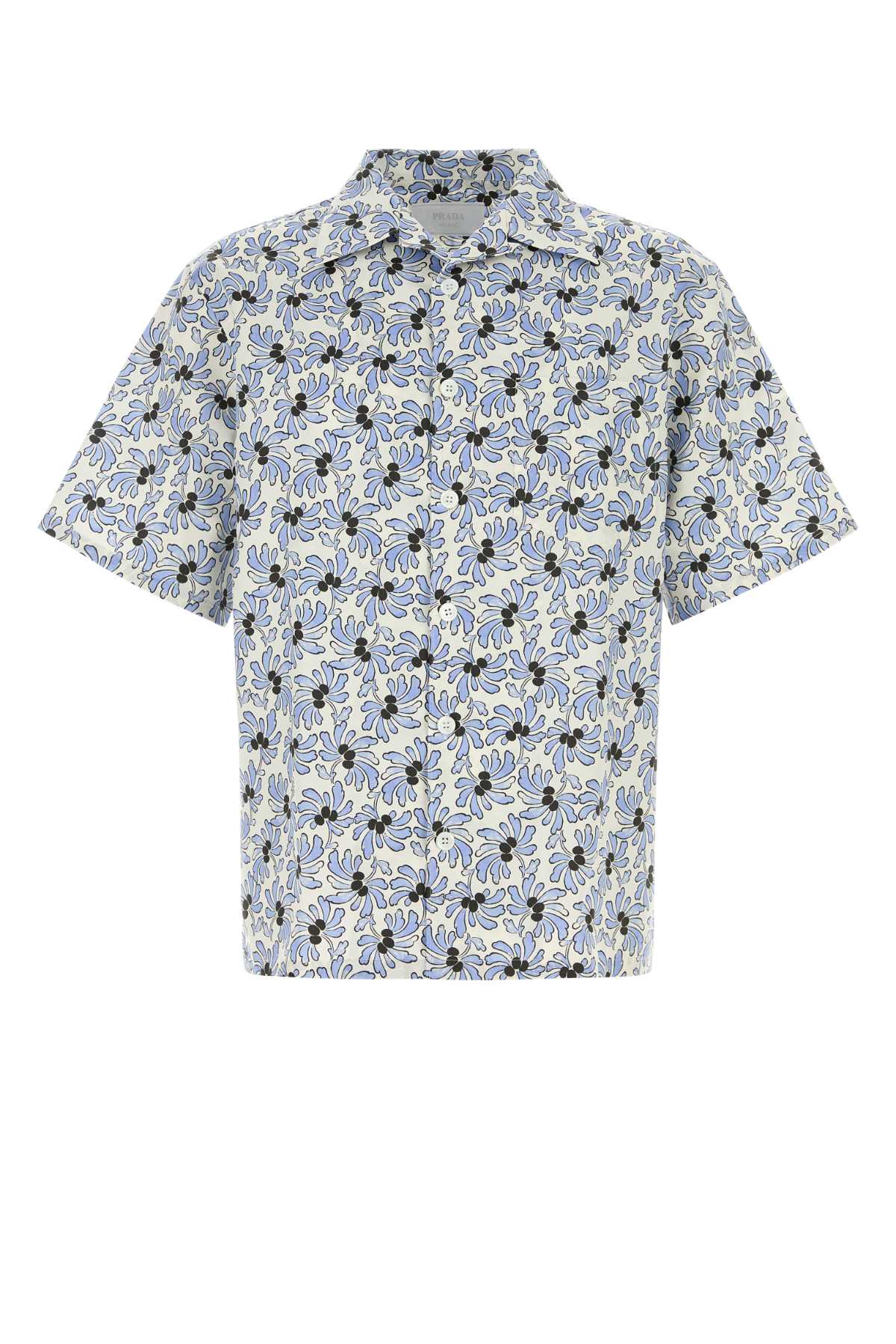 Floral-Printed Poplin Shirt — White