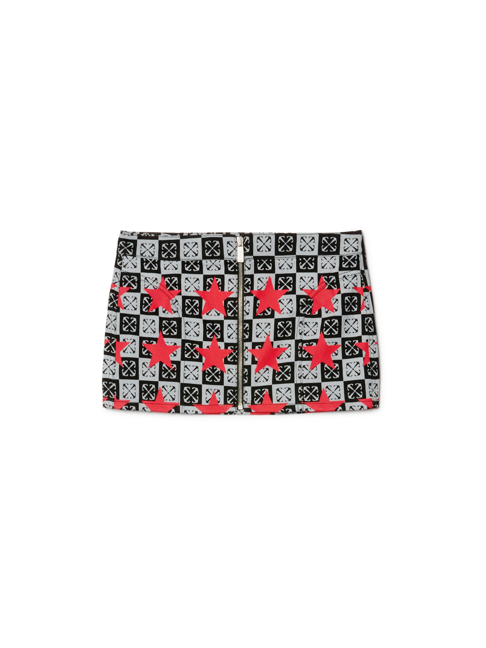 Printed Star Denim Skirt