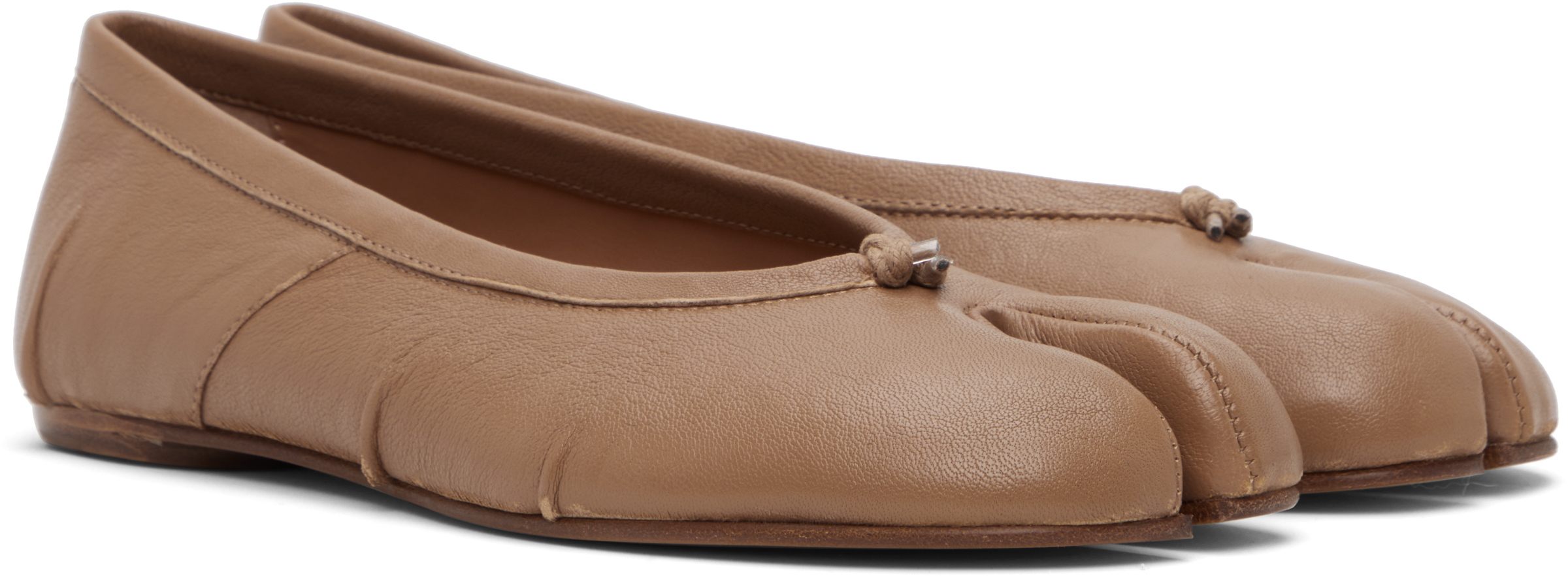 Beige Tabi New Ballerina Flats