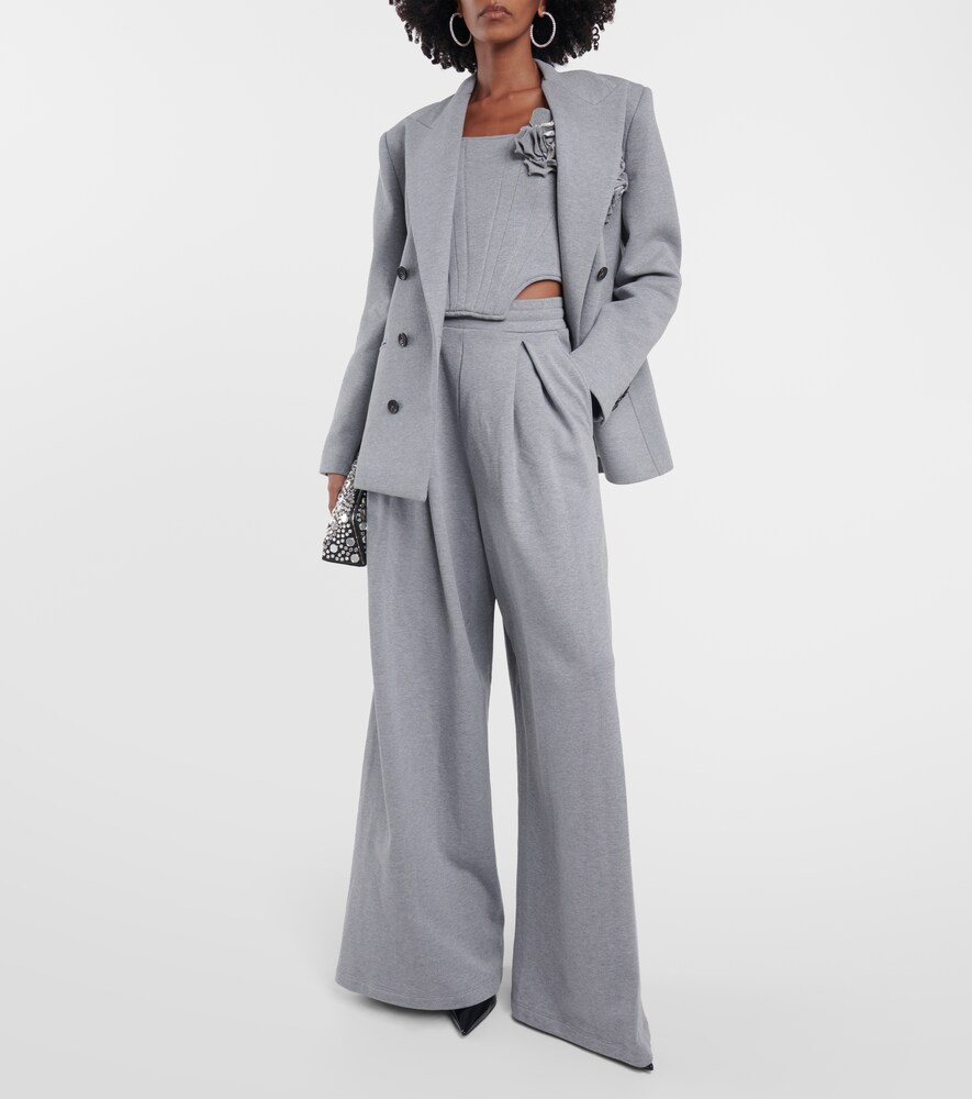 Appliqué cotton fleece bustier top