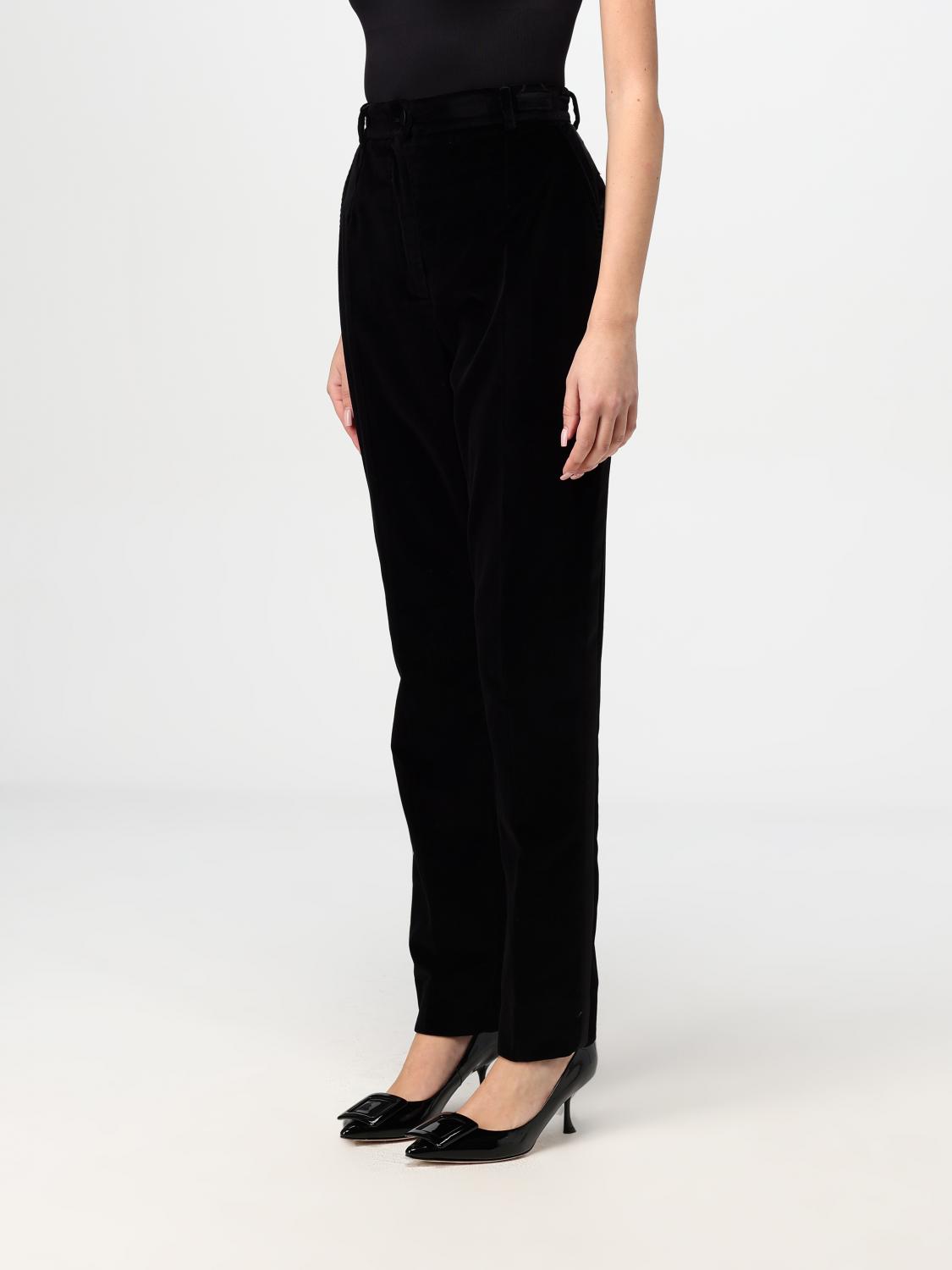 Tailored velvet trousers - Black