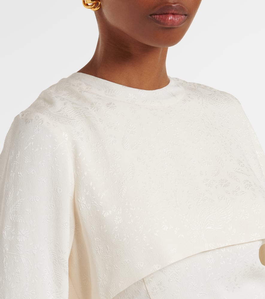 Felice caped jacquard midi dress