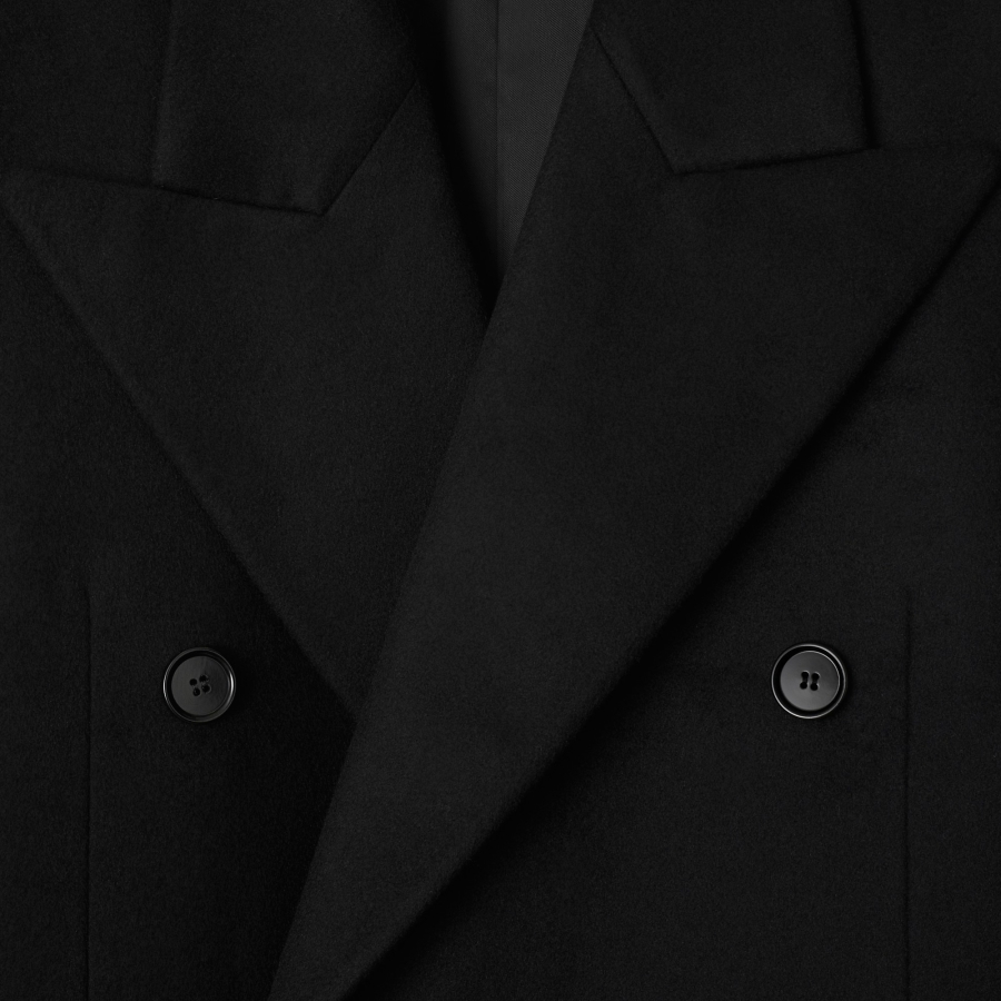 Double-Breasted Cashmere Tailored Coat