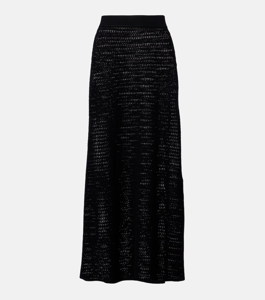 Pointelle midi skirt