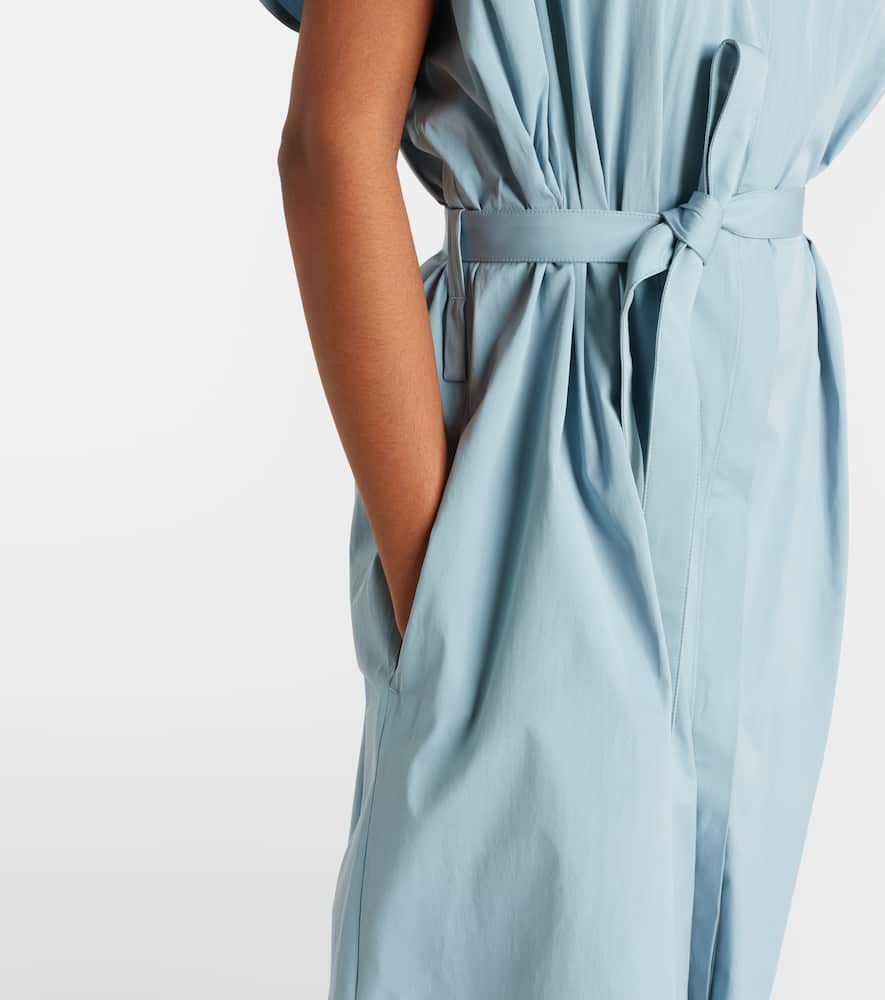 Belted cotton poplin shirt dress