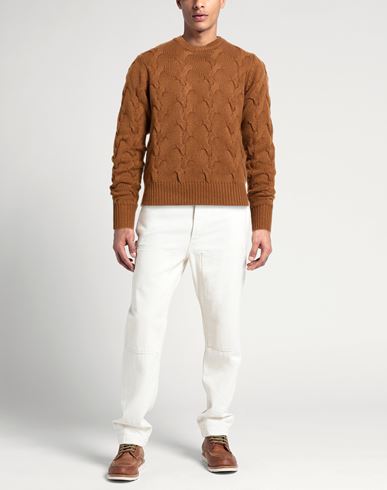 Man Sweater Camel Size 40 Cashmere
