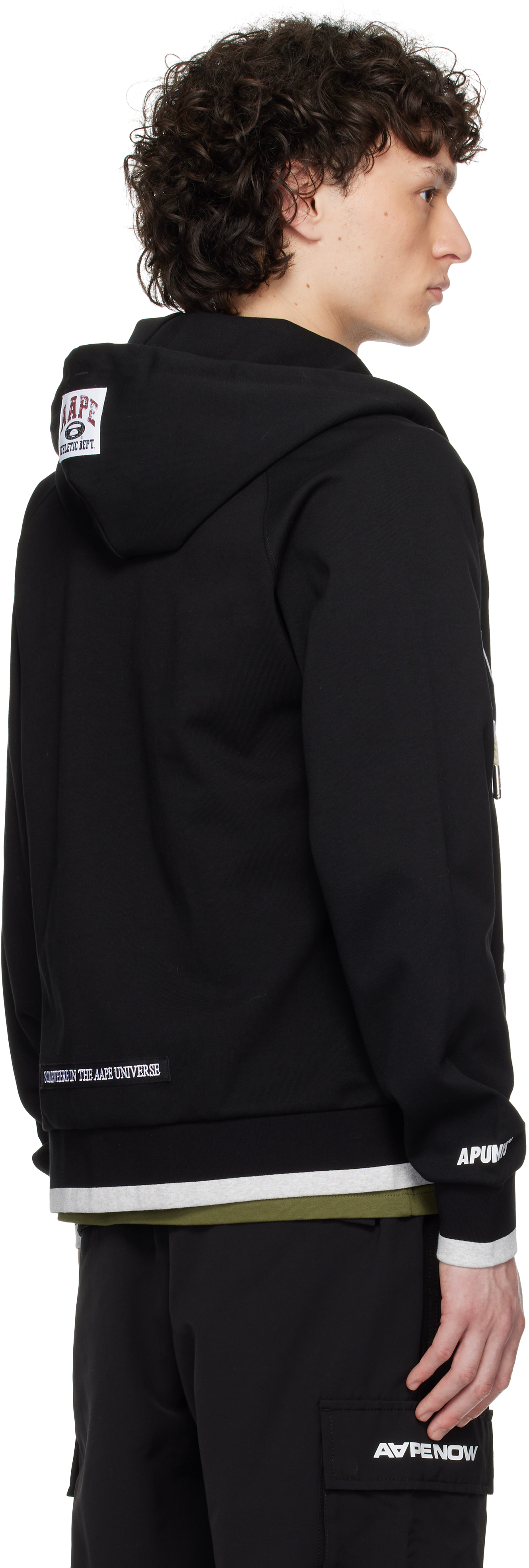 AAPE by A Bathing Ape Black Main Zip Up Jacket