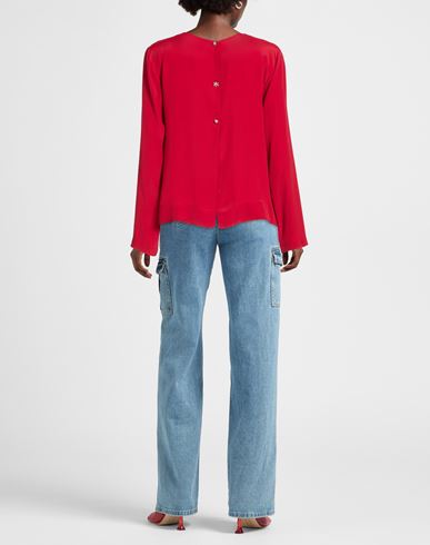 Woman Top Red Size 12 Acetate, Silk