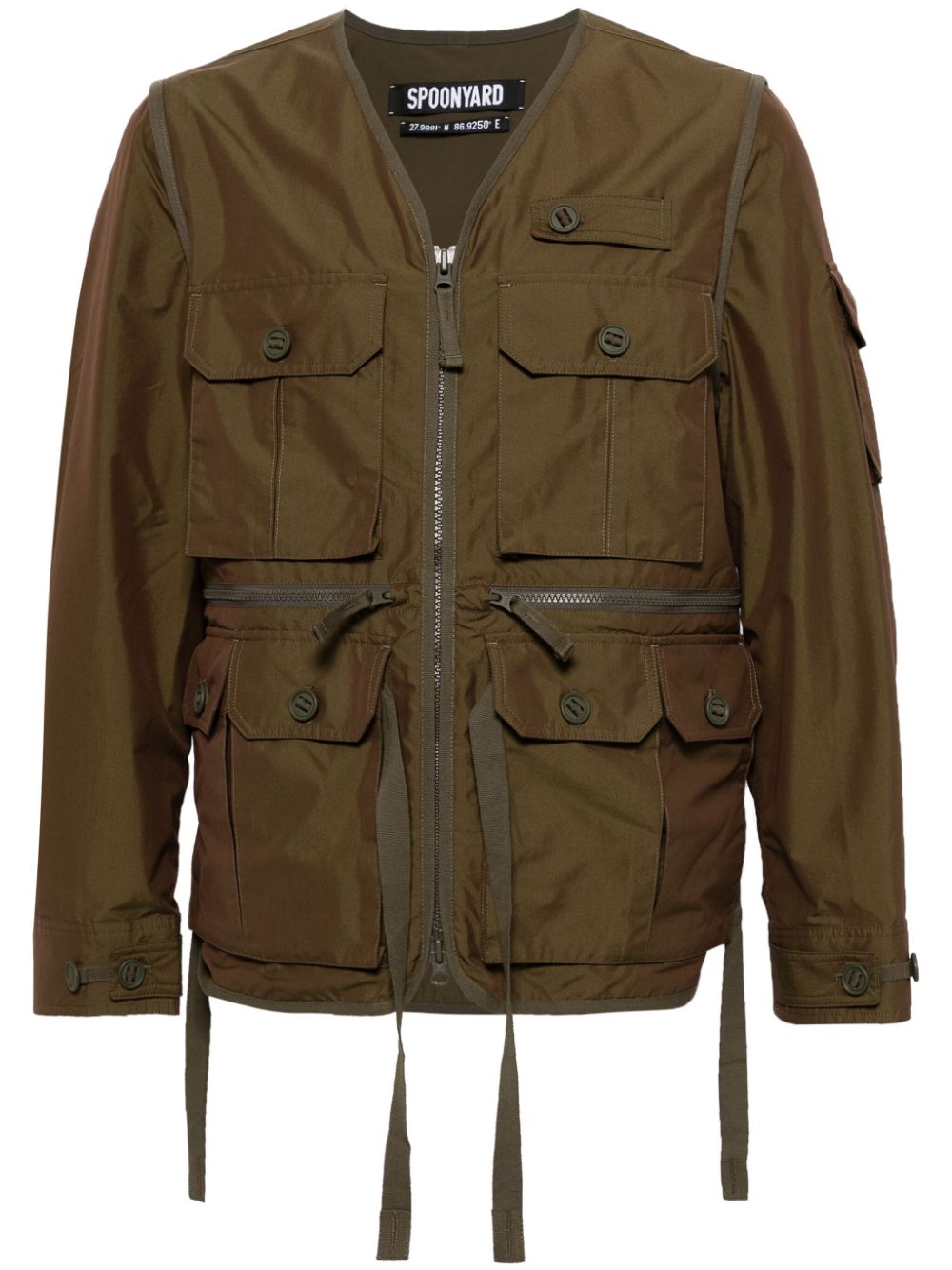 Detachable-sleeve jacket - Green