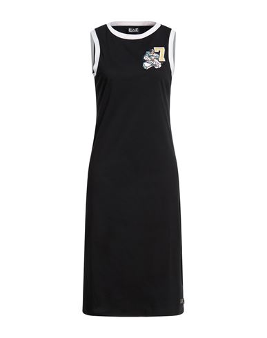 Woman Midi dress Black Size XL Cotton, Polyester, Elastane