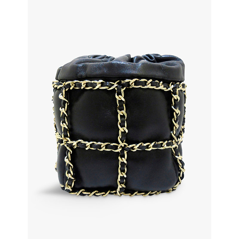 Black Pre-loved Chanel Chain Leather Bucket Cross-body bag 1SIZE