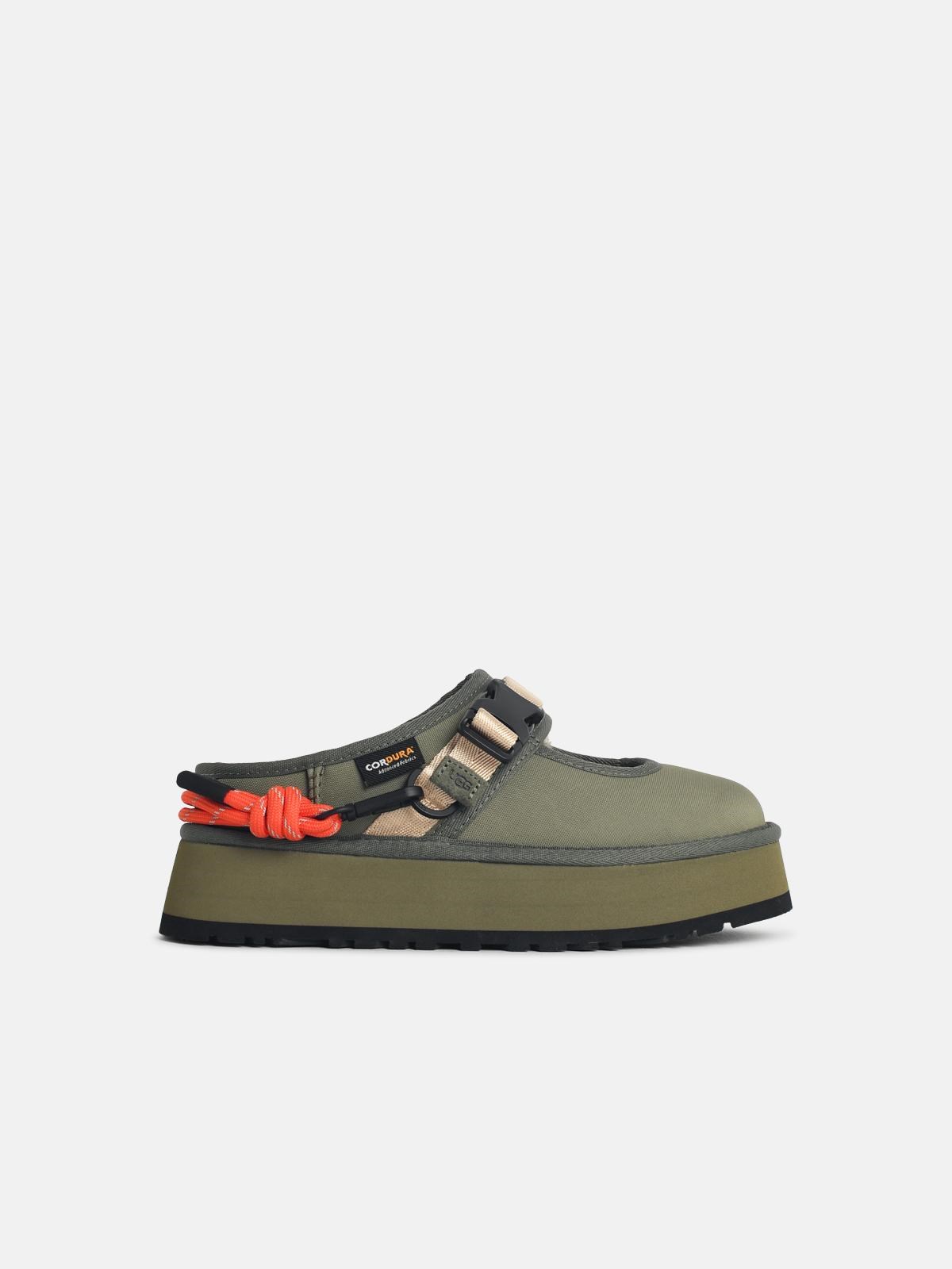 'Bea Mary Jane' Slippers In 'Cordura' Green 'Wildwood'