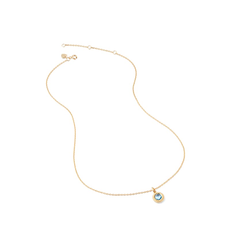 Gemstone Pendant Necklace in Swiss Blue Topaz & 18ct Gold Vermeil