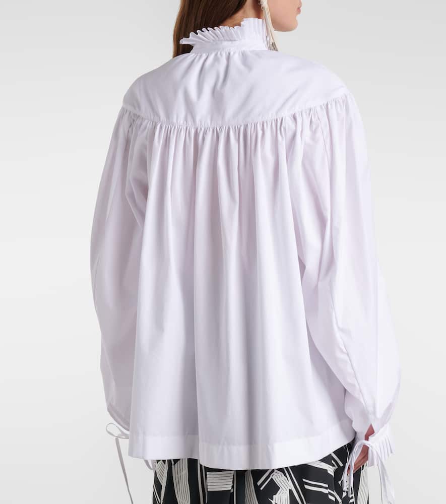 Ruffled cotton blouse