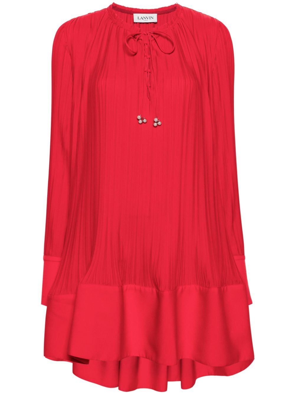 Pleated mini dress - White