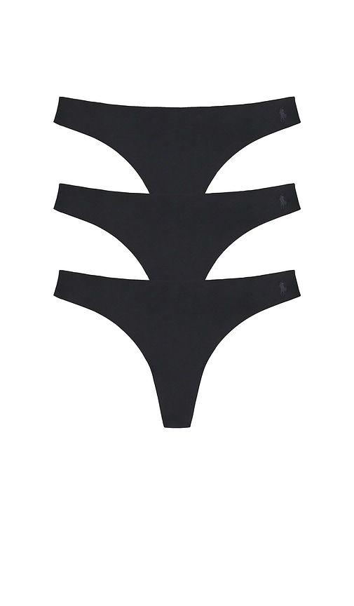 Polo Ralph Lauren Intimates Micro Thong 3 Pack in Black. - S also in