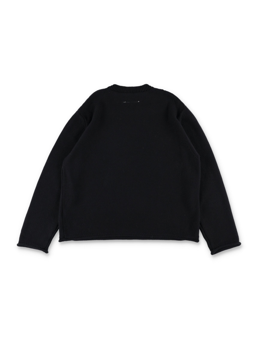 Girls Black Logo Sweater