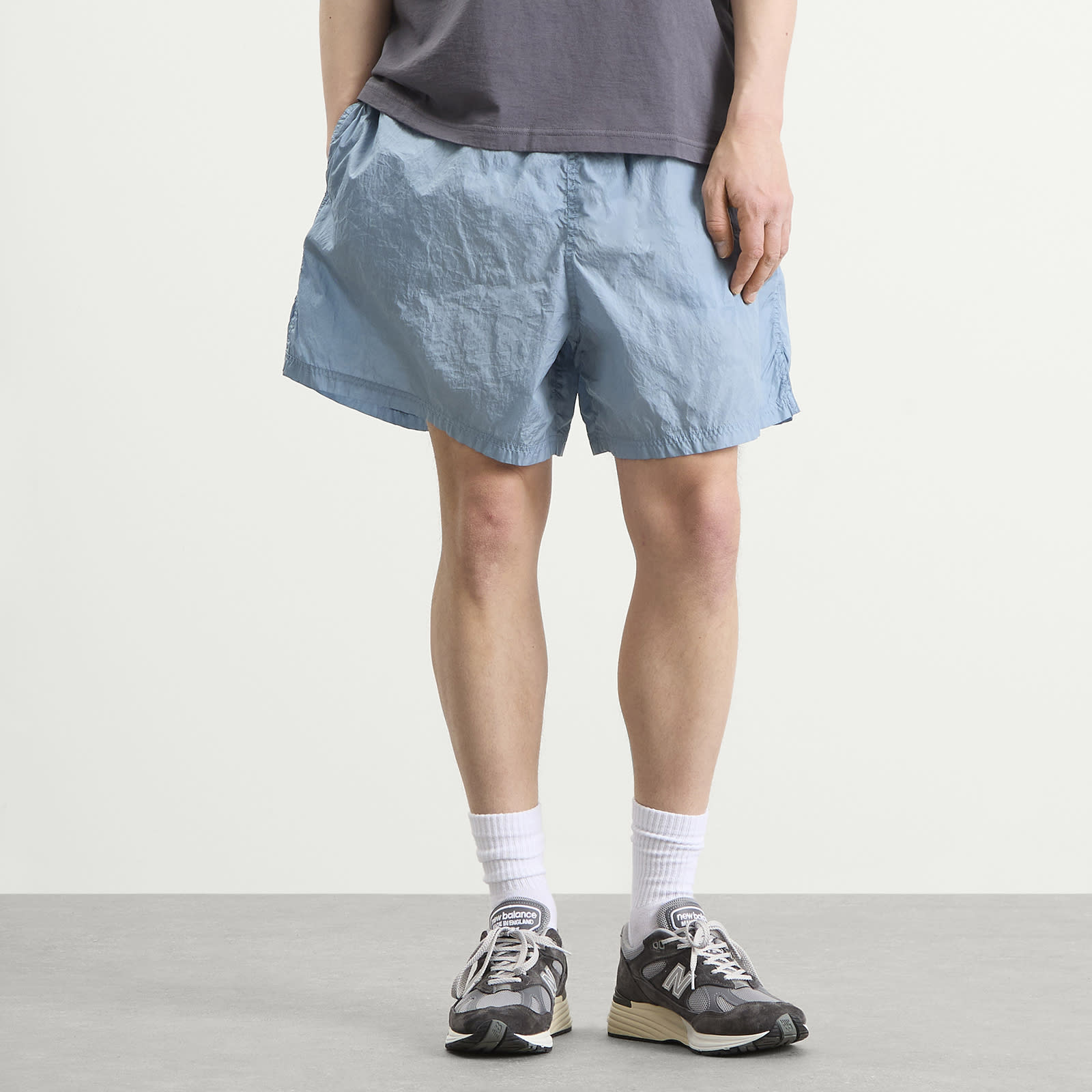 Men's Water Reactive Faded Camo Swim Shorts in Dust Blue