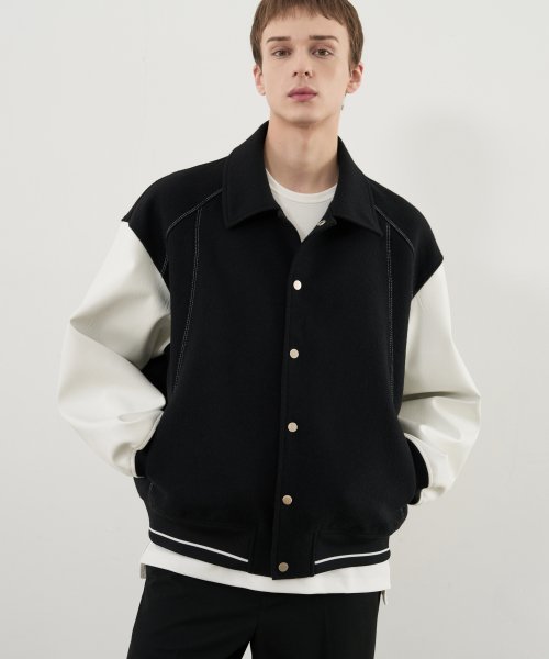 Wool stadium line jacket