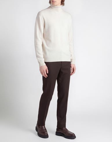 Man Turtleneck Cream Size 3XL Merino Wool, Cashmere