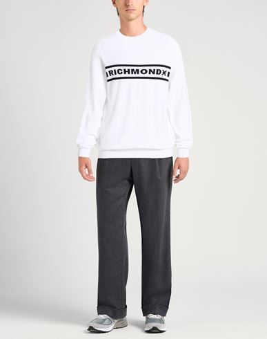 Man Sweater White Size L Cotton