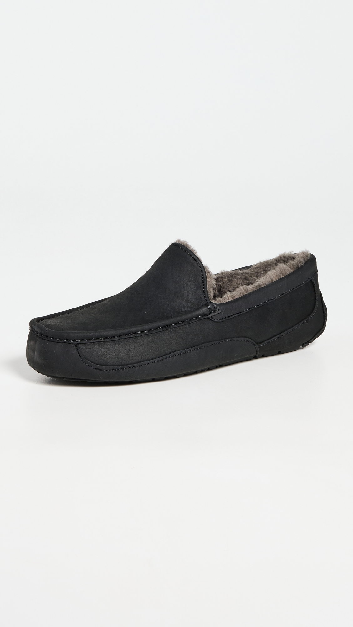 Ascot Leather Slippers Black