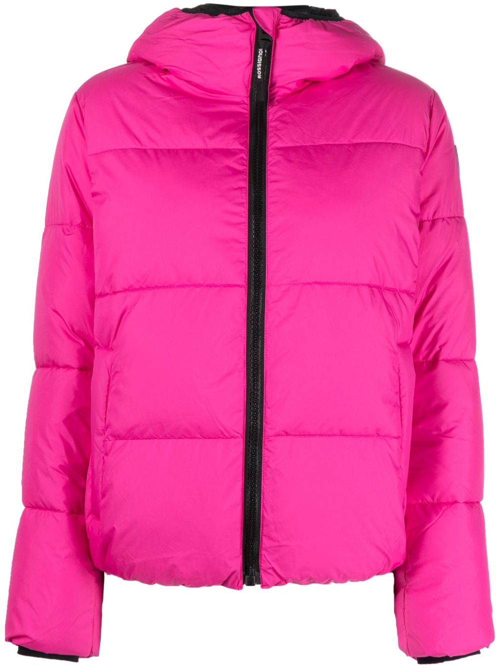 Logo-patch puffer jacket - Pink