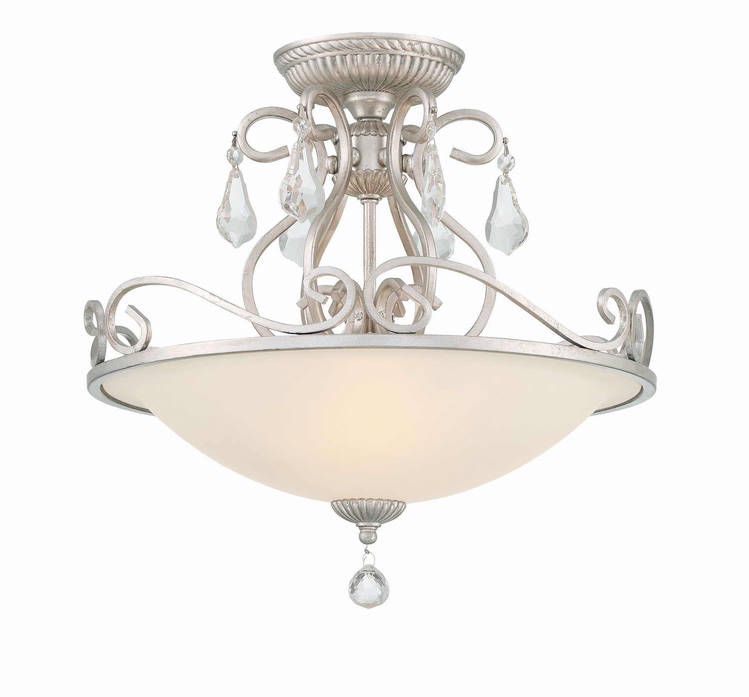 Olde Silver Three Light Semi Flush Mount from the Ashton Collection