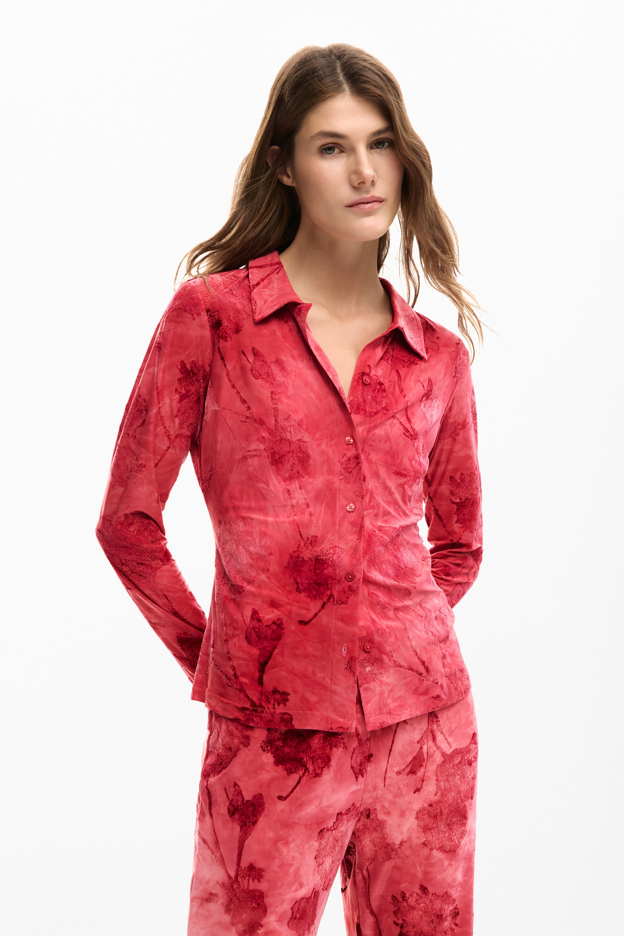 Embroidered flower T-shirt
