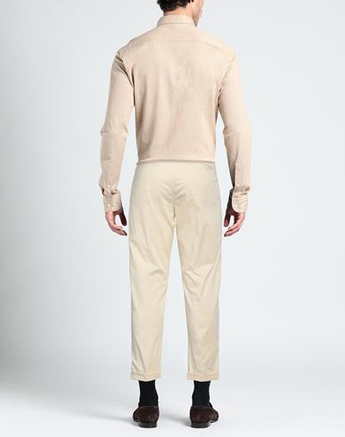 Man Pants Cream Size 38 Cotton, Elastane