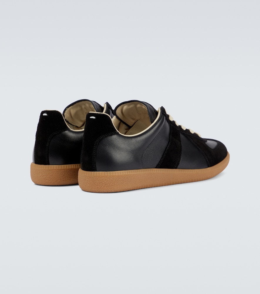 Replica leather and suede sneakers