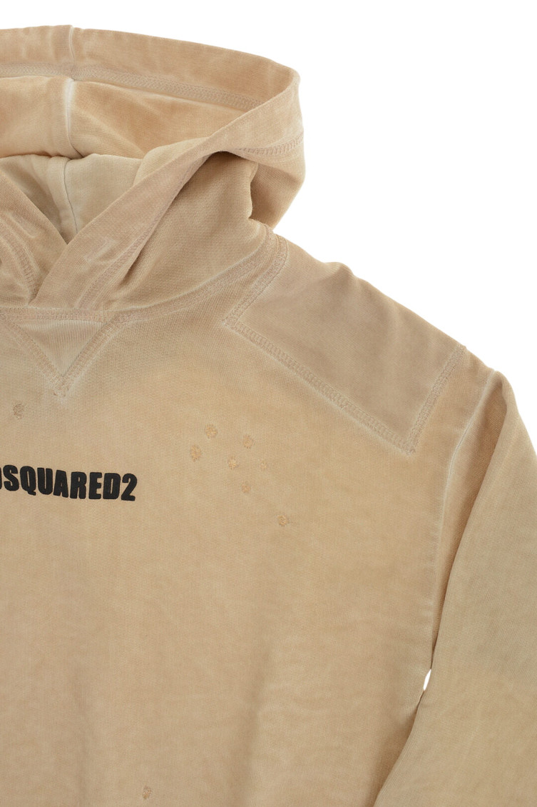 Girls Beige Logo Hoodie