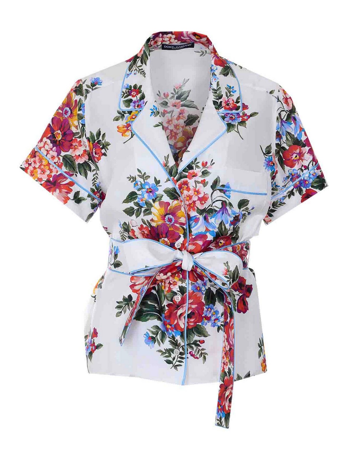 Dolce&Gabbana - flower bouquet twill vanity shirt belt