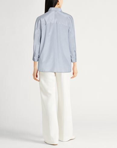 Woman Shirt Slate blue Size 4 Silk, Cotton