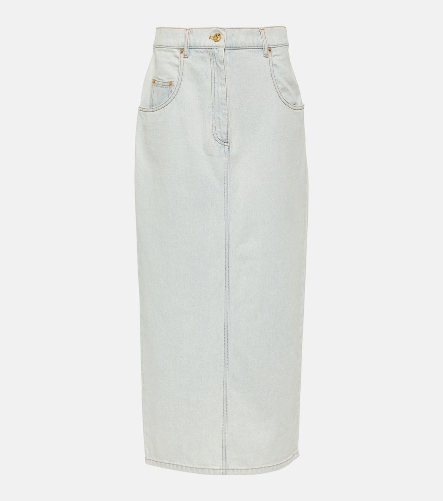 Denim maxi skirt