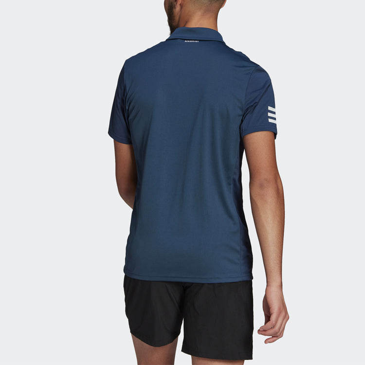 Club 3str Tennis Casual Sports Short Sleeve Polo Shirt Navy Blue