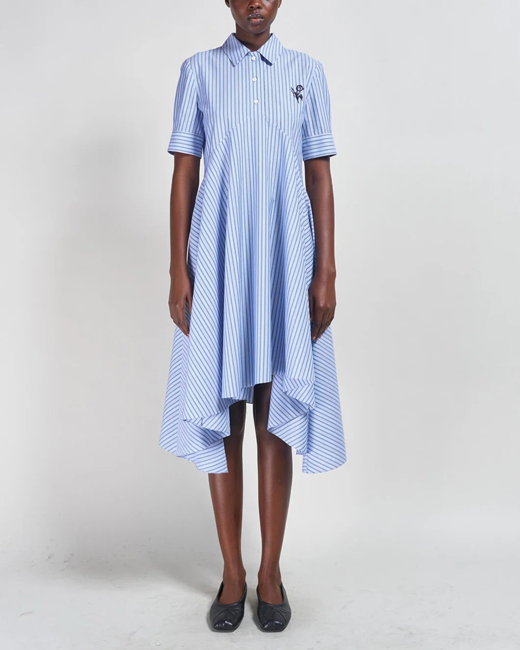 Polo Dress with Flared Hem