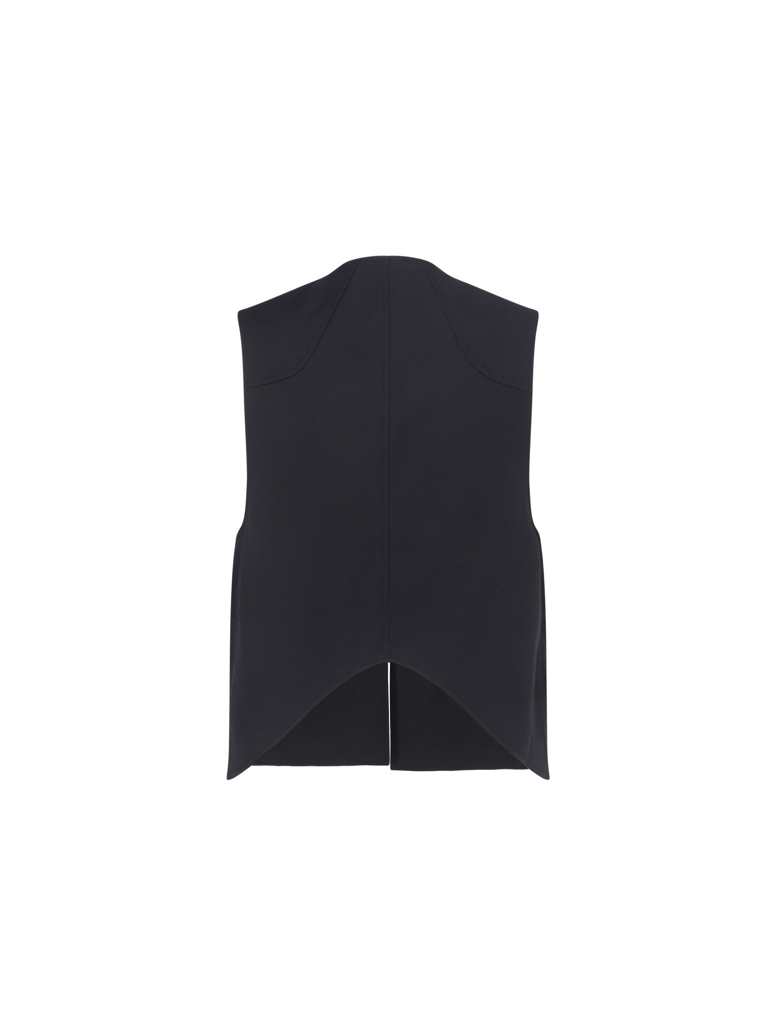 Buckle-fastening V-neck gilet